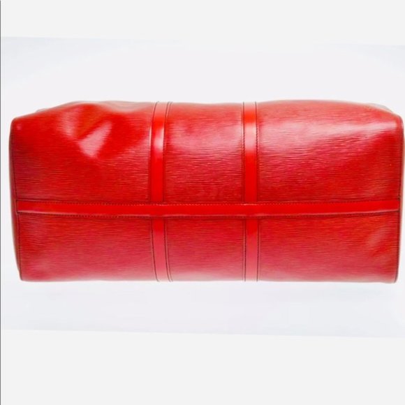 LOUIS VUITTON Red Epi Keepall 55 Boston Bag - Picture 2 of 10
